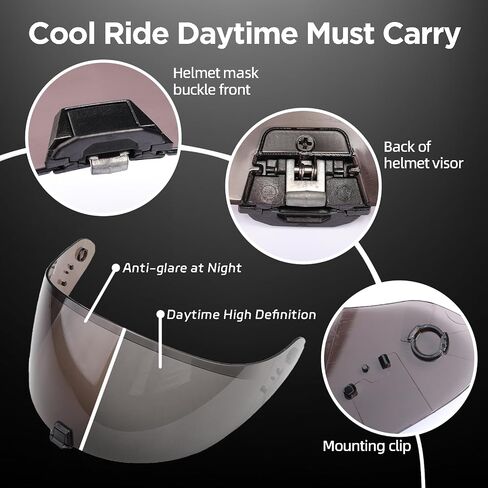 Replacement R420 helmet visor for R420 helmets, sun and wind protection sunshade UV wear-resistant (dark anthracite) in Saudi Arabia