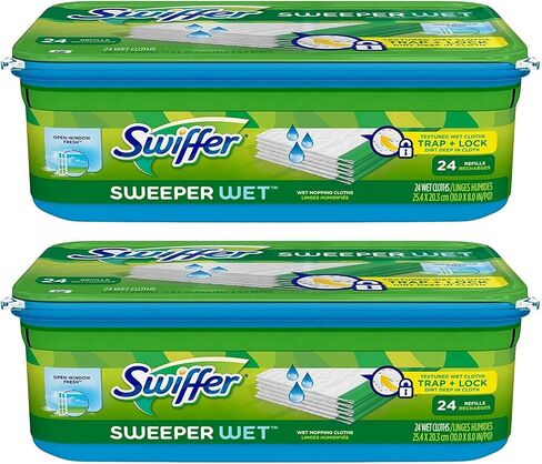 Sweeper Wet Mopping Pad Refills for Floor Mop Open Window Fresh Scent 12 Count - 4 Pack in Kuwait