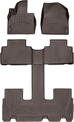 WeatherTech Custom Fit FloorLiners for Hyundai Palisade - Full Set (441578-1-2-3), Black in Saudi Arabia