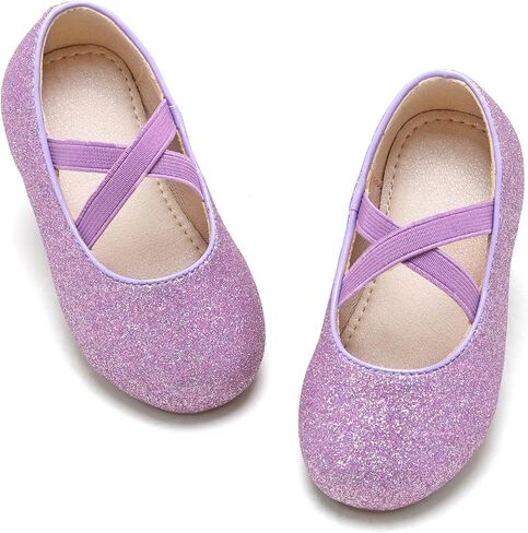 Otter MOMO Toddler/Little Girls Flower Girl Shoes Ballerina Flats Shoes Slip-on School Party Dress Shoes in Kuwait