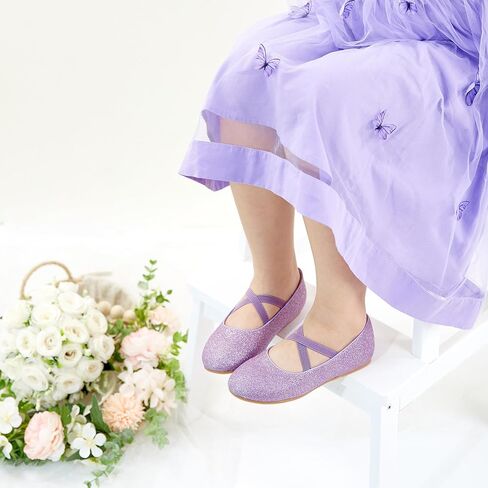 Otter MOMO Toddler/Little Girls Flower Girl Shoes Ballerina Flats Shoes Slip-on School Party Dress Shoes in Kuwait