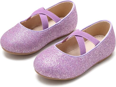 Otter MOMO Toddler/Little Girls Flower Girl Shoes Ballerina Flats Shoes Slip-on School Party Dress Shoes in Kuwait