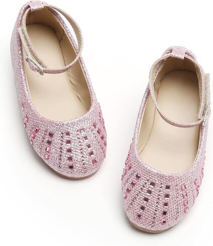 Otter MOMO Toddler/Little Girls Flower Girl Shoes Ballerina Flats Shoes Slip-on School Party Dress Shoes in Kuwait