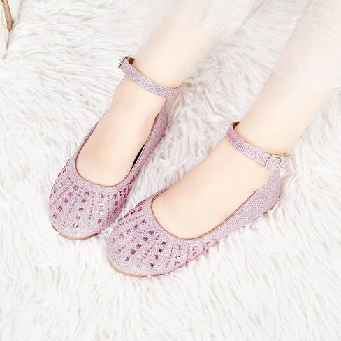 Otter MOMO Toddler/Little Girls Flower Girl Shoes Ballerina Flats Shoes Slip-on School Party Dress Shoes in Kuwait