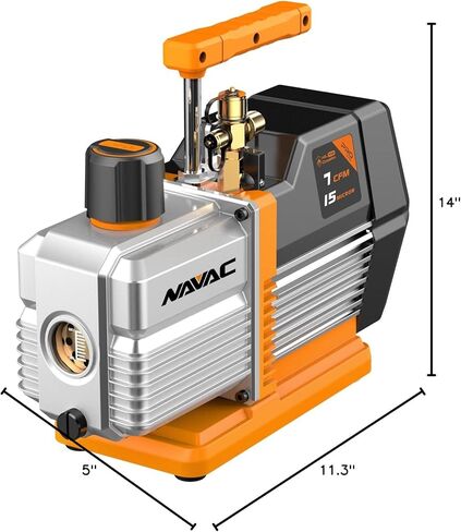 نافاك NP7DP مضخة فراغ | محرك تيار متردد ثنائي المرحلة | الجهد المزدوج | طقم مضخة فراغ مكيف الهواء | ضمان لمدة سنة | لإخلاء معدات التدفئة والتهوية وتكييف الهواء | 15 ميكرون | مضخة فراغ التدفئة والتهوية وتكييف الهواء | سلسلة برو | معدل تدفق 7 قدم مكعب في ال in Kuwait
