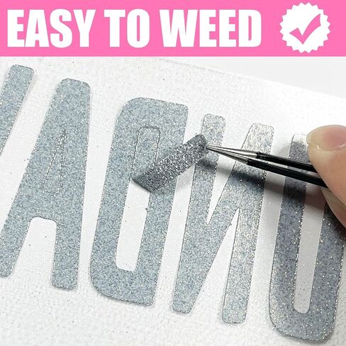 Efuncro- Glitter HTV Heat Transfer Vinyl,Iron on for T-Shirts. Bags. HTV Heat Transfer Vinyl for All Cutting Machines - Easy to Cut and Weed (Multicolor, 12'' X 10'' X 10 Sheets) in Kuwait