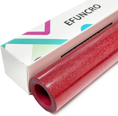Efuncro- Glitter HTV Heat Transfer Vinyl,Iron on for T-Shirts. Bags. HTV Heat Transfer Vinyl for All Cutting Machines - Easy to Cut and Weed (Multicolor, 12'' X 10'' X 10 Sheets) in Kuwait