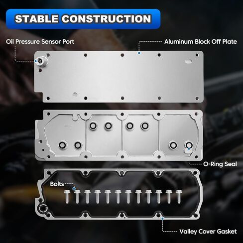 طقم لوحة غطاء LS Gen 4 Valley غير AFM DOD Valley Pan، متوافق مع Chevy Silverado، GMC Sierra، Cadillac Escalade، Hummer، LS2 LS3 LS7، 4.8L 5.3L 6.0L 6.2L، استبدال # 12598832 12610141 in Kuwait