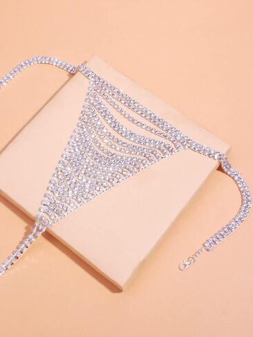 Rhinestone Decor Lower Body Chain Costume Jewlery For her Diamond Valentines Day Wear Anniversary For Her Wedding day in Saudi Arabia