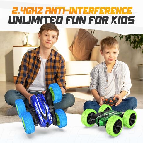 سيارة التحكم عن بعد BEZGAR - سيارات RC محسنة مزدوجة المحرك من النوع C للشحن المباشر للأطفال، 2.4 جيجا هرتز قيادة مزدوجة الجوانب 360 درجة تقلب سيارة حيلة RC على جميع التضاريس، ألعاب هدايا عيد ميلاد للأولاد والبنات in Kuwait