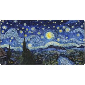 MTG Playmat TCG Playmat Board Game Card Game Trading Card Game Play Mat Desk Pad أصلية مرسومة يدويًا حواف مخيطة سطح أملس قاعدة مطاطية ليلة مرصعة بالنجوم 23.5 × 13.7 بوصة