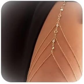 سلسلة الفخذ للنساء الشاطئ متعدد الطبقات سلسلة الساق سلسلة الجسم سترينش الصيف مرونة الذهب الساق سلسلة بيكيني الجسم الفخذ سلسلة هدايا الحفلات in Kuwait