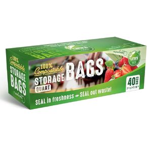 UNNI Compostable Storage Bags, Gallon, Resealable Compostable Food Storage Bags,100 Count,10.5 x 10.7 inches,Earth Friendly Highest ASTM D6400,US BPI, CMA & Europe OK Compost Certified, San Francisco