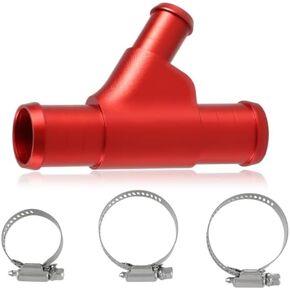 Radiator Coolant Y Tube, Coolant Hose Junction Connector Pipe for Super Duty F250 F350 F450 F550 6.0L 2003-2007 for E350 E450 6.0L 2003-2010 for Excursion 6.0L 2003-2005 (Red)