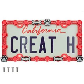 FD&D Custom License Plate Frame,Starter Kit with Silver Daisy and Blue Ladybug
