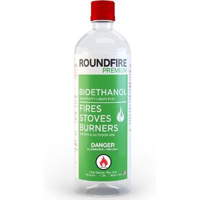 Roundfire Premium 1 لتر - وقود الإيثانول الحيوي للمدافئ والمواقد والشعلات (1.06 كوارت) حرق نظيف ووقود مستدام.