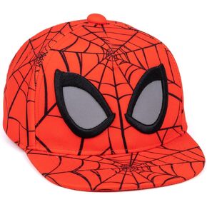 Marvel Spider-Man Kids Snapback Cap | Red Spider Web Summer Hat | Spiderman Superhero Graphic Cap | Adjustable Clasp Headwear