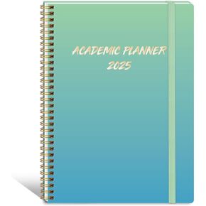 2025 Weekly and Monthly Planner - from January 2025 to December 2025, 8.5"×11", Academic Calendar Planner 2025 with 100GSM, Inner Pocket, Spiral Binding, Elastic Closure Band, Note Pages