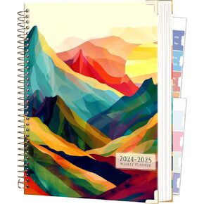 Yoment 2025 Planner Weekly and Monthly 8.5"x11" Large Hardcover Planner from Dec 2024 - Dec 2025 13 Months Calendar Academic Planner for Women Men Agenda Daily Weekly Yearly Planner with Tabs, Pink