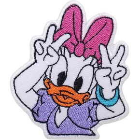 Daisy Iron On Patches for Clothing Embroidered Applique Patch Badge Sew On Emblem DIY Craft Iron on Patch, White