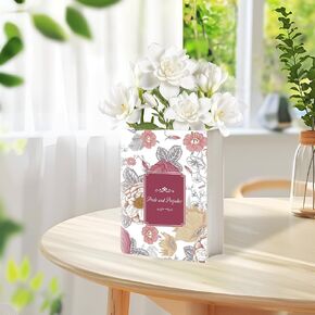 Book Vase, Ceramic Book vase for Flowers vase for Home Decor, Cute Bookshelf Decor, Book Lovers Gifts, Unique Home/Bedroom/Office Accent (Large - Pride and Prejudice)