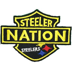 Siam Accs Rugby Fans Pittsburgh Logo Patch Embroidery American Football Fan Favorite Team Iron On Sew On for Clothing Backpacks Jeans Motorcycle Sew On Custom Jackets Hats Tactical Bags