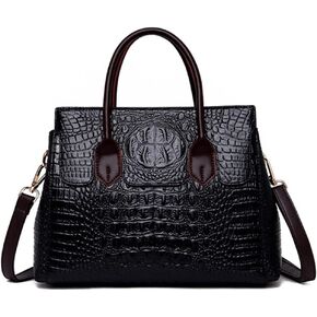 YAQUNICER Tote Top-handle Satchel Purse for Women Embossed Crocodile Pattern PU Shoulder Crossbody Bag