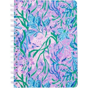 Lilly Pulitzer Hardcover Mini Spiral Notebook, 8.5" x 6.5" Small Journal with 160 College Ruled Pages, Secret Escape