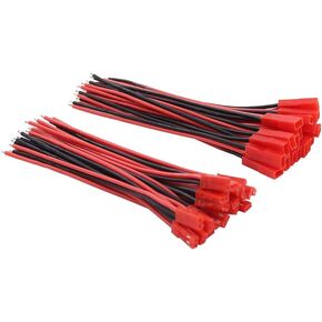 20pairs 22awg 2 Pin JST Connector Male Female Plug 10cm Silicone Wire for LED Lamp Strip RC Toys BEC Battery(Pack of 20)