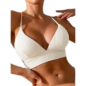 SOLY HUX Women's Criss Cross Back Bathing Suits Top Push Up Bikini Swimsuit Tops Only