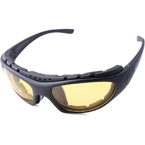 Motorcycle Riding Glasses for Men, Padding Goggles UV Protection Dustproof Windproof Motorcycle Wrap Sunglasses for Outdoor Actives
