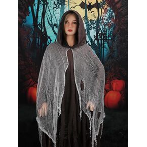 Adult Halloween Scary Hooked Cloak Medieval Haunted House Creepy Party Cosplay Props Zombie Role Playing Dress Up Costume Cape