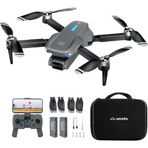 Ameta Drones with Camera for Adults 4k UHD, S20 Lite Brushless Motor FPV Foldable RC Drones for Adults Kids Beginners with 36 Mins Long Flight, Altitude Hold, Headless Mode, Circle Fly, 360° Flips, Cool Toys Gifts for Men Boys(Under 249G)