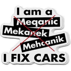 (3Pcs) I'm A Mechanic I Fix Cars Sticker, Funny Car Repair Stickers Auto Repairman Technician Toolbox Decor Gift Vinyl Waterproof Sticker for Hard Hat Water Bottle Laptop Helmet (3 Inches)