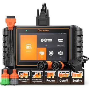FOXWELL HD500 Heavy Duty Truck Scanner with DPF Regen/Injector Cutoff/Limit Setting, Full System Diesel Diagnostic Scan Tool for Cummins, Detroit, Caterpillar, Paccar, Hino & More Pickup Semi Trucks