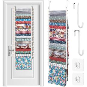 Anglechic Hanging Fabric Storage Organizer Over the Door 20-Shelf Fabric Organizer Wall Mount Fabric Display Sewing Quilting Fabric Collection with 4 Hooks for Folding and Storing Fabric(Standard)