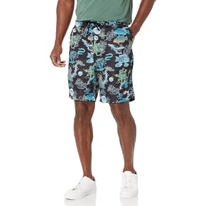 LRG Men's Logo Casual Drawstring Waist Shorts with Pockets, Underwater Black, Small