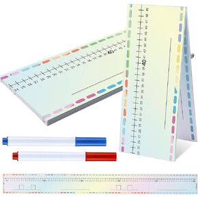 Geyee Number Lines for Students Dry Erase Number Board with 2 Dry Erase Markers 12 x 5 Inch Math Manipulatives 0 to 100 Double Sided White Board with Lines for Teacher Kids Classroom(Sweet Color)