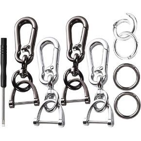 Car Key Keychain - Metal Quick-Release Key Fob Ring, Detachable Key Clip for Men and Women with Spring O Rings Clip