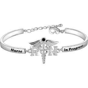 CHOORO Nurse in Progress Student Nurse Zircon Bracelet Nursing Student Jewelry Future Nurse Gift Nurse Graduation Jewelry