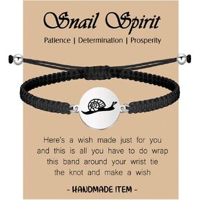 MAOFAED Snail Gift Snail Spirit Patience Determination Prosperity Inspirational Gift Handmade Snail Bracelet For Her Him