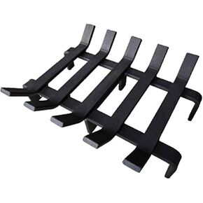 Hi-Flame Log Grate Heavy Duty Solid Steel Burning Fireplace Wood Stove Firewood Holder, 13 INCH, 13 x 10 x 4 Inch Matt Black