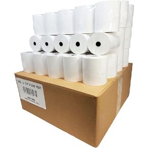 55GSM - Shrink Wrap 3 1/8 x230 Feet Clover Station Thermal Paper Rolls (4 CASES - 200 ROLLS) BPA Free M129C, M244a, M129 Star tsp100 Receipt Printer Paper from Nayelish