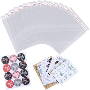 UltraOutlet 9 x 12 inches Large Clear Resealable Cellophane Bags for Packaging Products 300ct Plastic Self-sealing Gift Bags Self Adhesive Bags for Gifts,Clothes, Small Business, Thank you Stickers