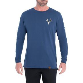 تي شيرت Legendary Whitetails للرجال بأكمام طويلة قياسي الأسطوري غير النموذجي، أزرق بحيرة كريتر