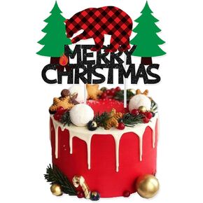 Merry Christmas Cake Topper Christmas Theme Party Decorations Winter Xmas Birthday Baby Shower Decorations