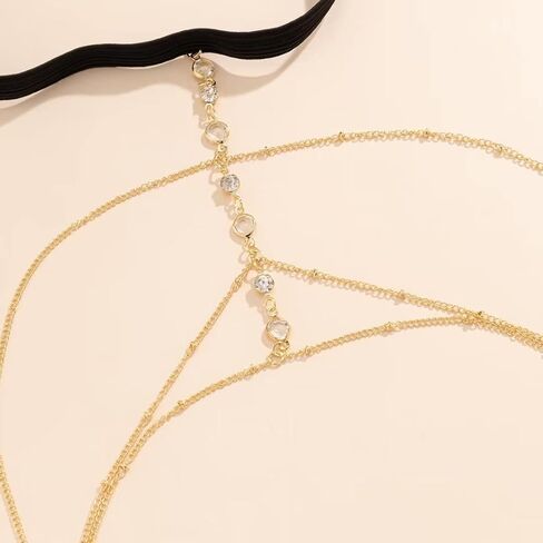 سلسلة الفخذ للنساء الشاطئ متعدد الطبقات سلسلة الساق سلسلة الجسم سترينش الصيف مرونة الذهب الساق سلسلة بيكيني الجسم الفخذ سلسلة هدايا الحفلات in Kuwait