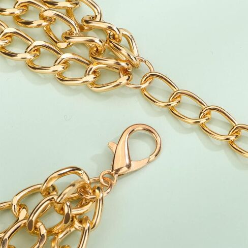 Kercisbeauty Statement Silver Miami Cuban Link Chain Belly Belt Mulity Layer Waist Chain Bikini Dress Body Jewelry for Women Girls in Saudi Arabia