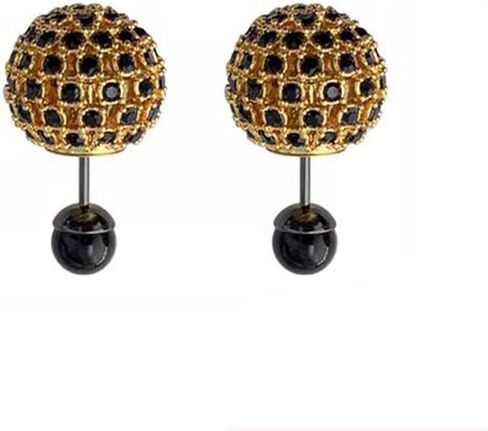Double-sided Crystal Balls Earrings Studs Earrings for Women Girls in Saudi Arabia