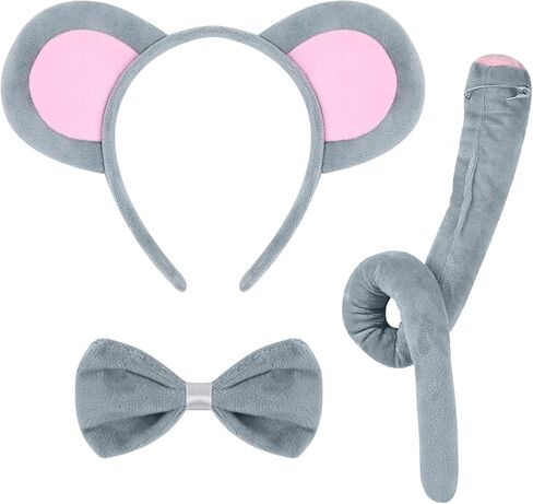 Animal Costume Accessory Cosplay Mouse Donkey Ear Tail Bow Tie Set Birthday Halloween Christmas Party Dress Up Costume Set in Saudi Arabia